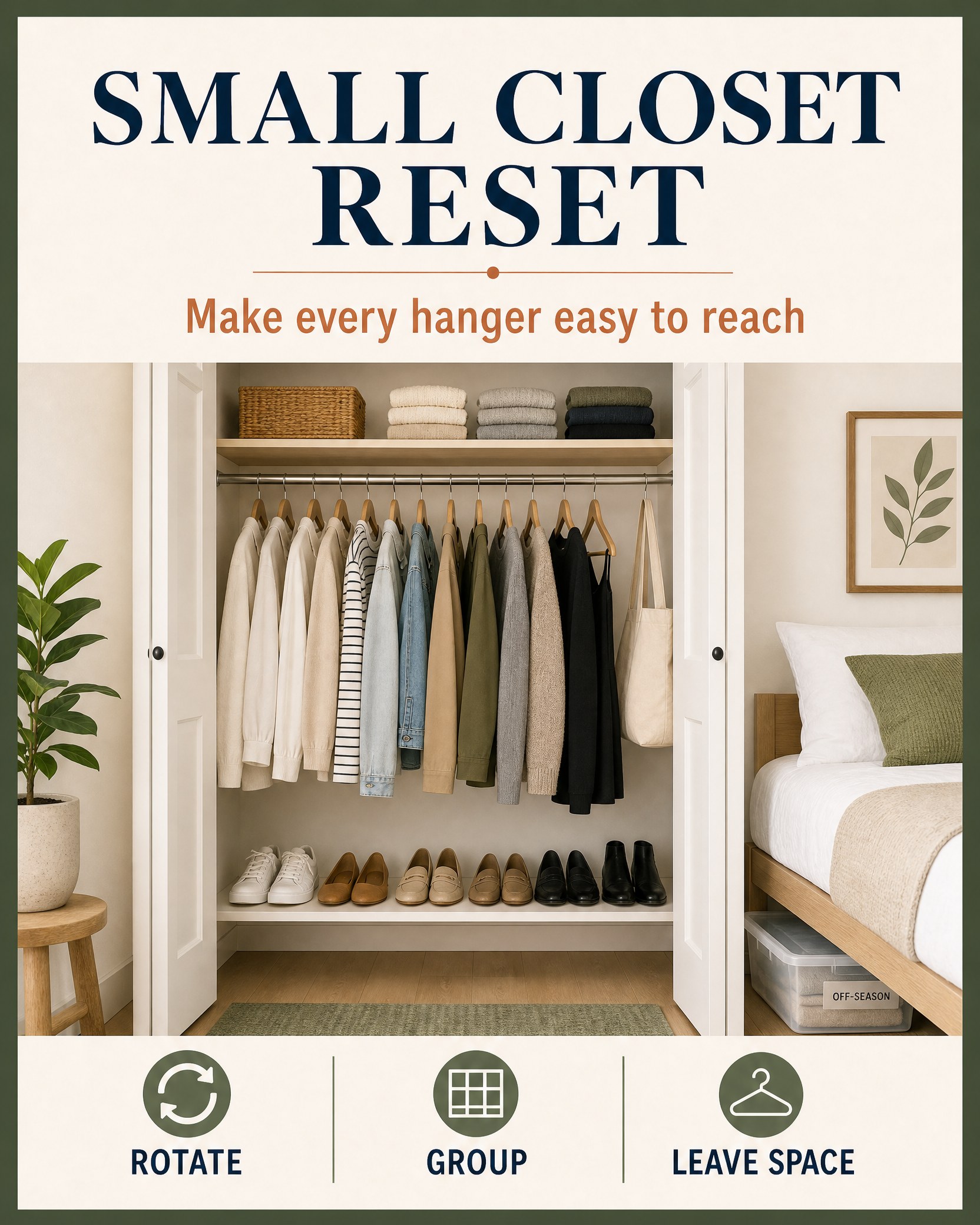 How to Organize a Small Closet Without a Custom System 1 TrendIssue card for How to Organize a Small Closet Without a Custom System