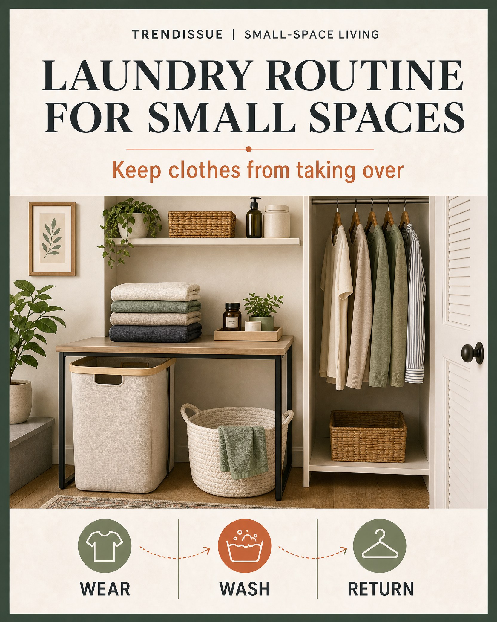 TrendIssue card for A Laundry Routine for Small Apartments: Keep Clothes From Taking Over