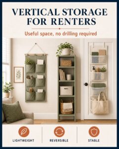 10 Renter-Friendly Vertical Storage Ideas That Do Not Require Drilling 2 TrendIssue card for 10 Renter-Friendly Vertical Storage Ideas That Do Not Require Drilling