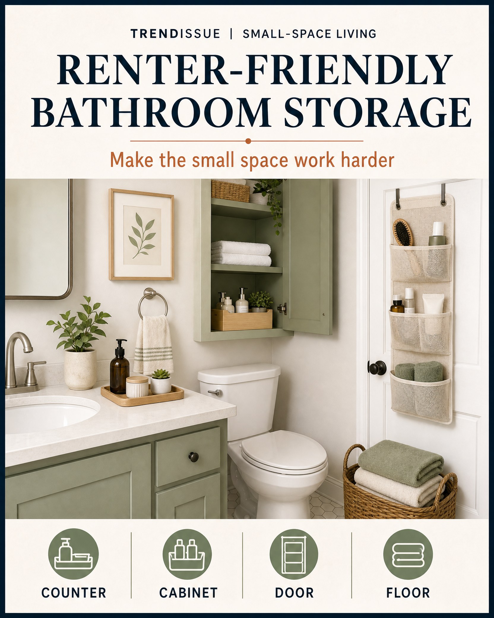 Renter-Friendly Bathroom Storage Ideas for a Small Space 1 TrendIssue card for Renter-Friendly Bathroom Storage Ideas for a Small Space