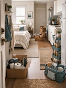 Editorial illustration for First Apartment Move-In Checklist: Set Up a Small Home in the Right Order