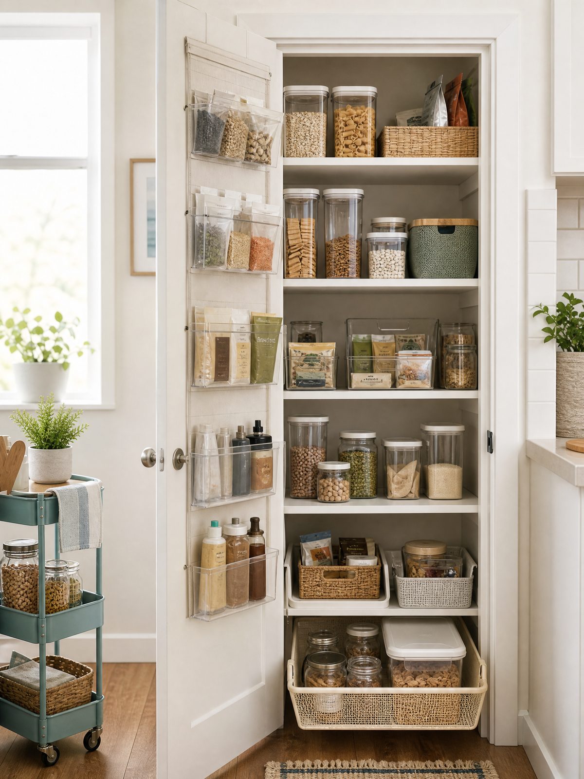 Editorial illustration for Renter-Friendly Pantry Organization: A No-Renovation System