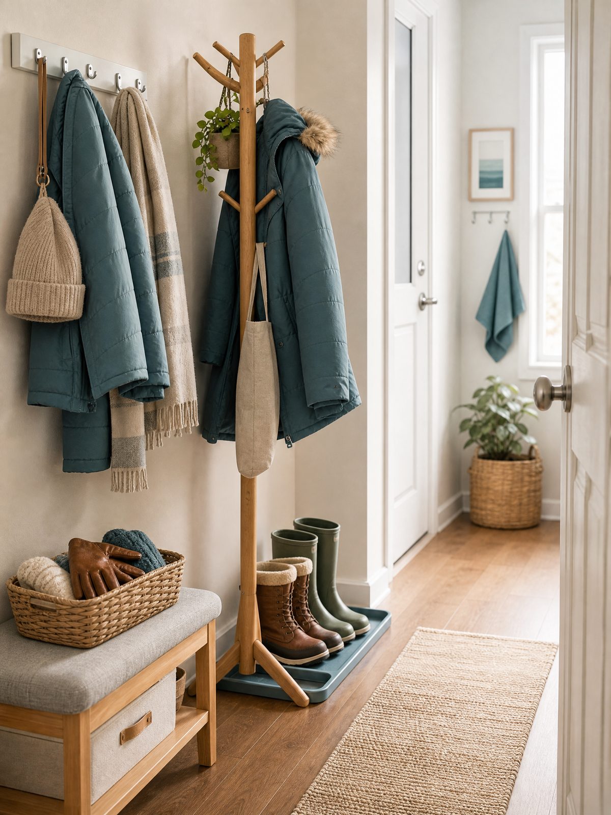 Winter Entryway Organization: A Small-Space Plan for Coats, Boots, and Wet Gear 1 Editorial illustration for Winter Entryway Organization: A Small-Space Plan for Coats, Boots, and Wet Gear