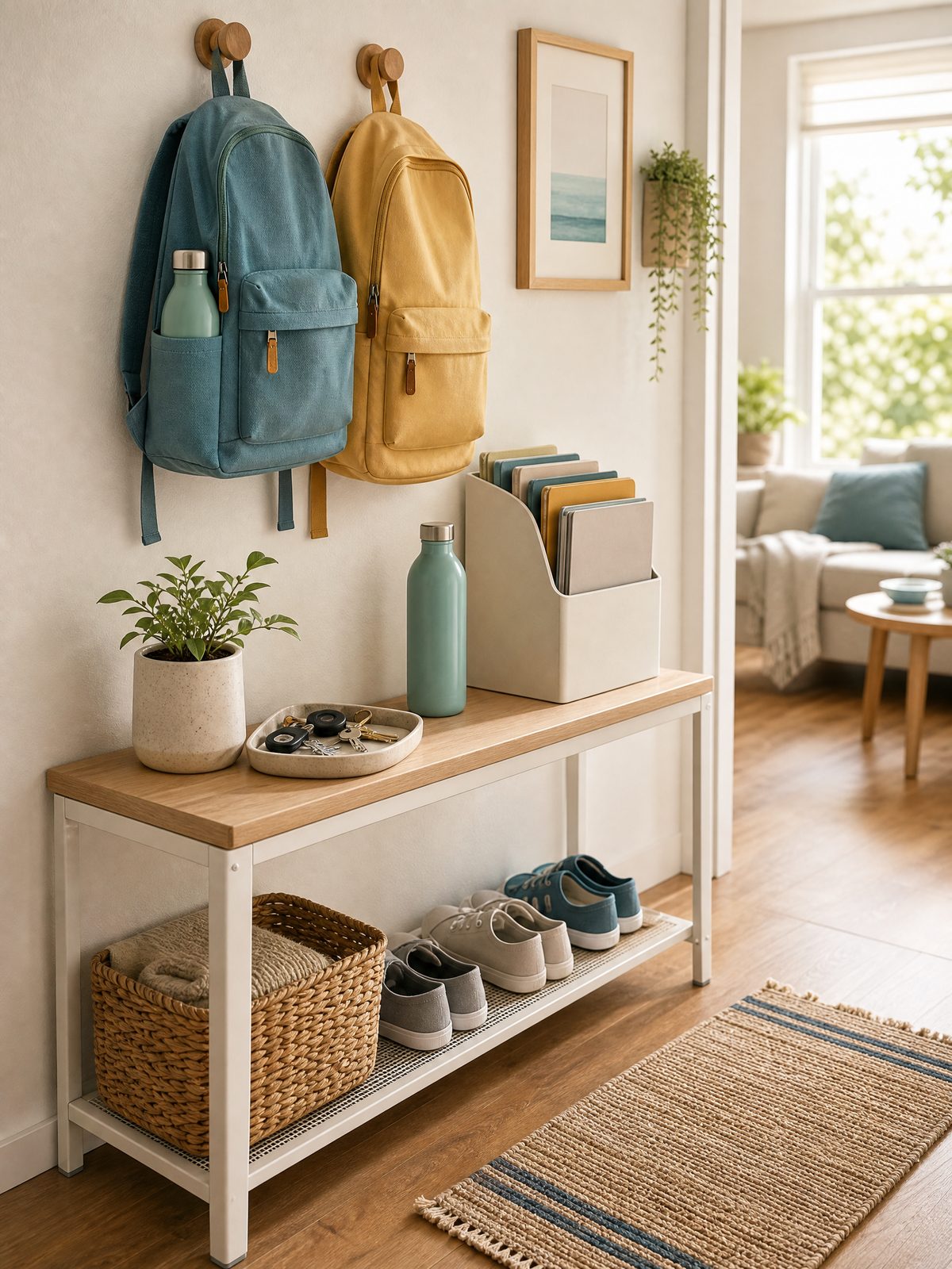 Back-to-School Organization for Small Homes: Create a Simple Launch Pad 1 Editorial illustration for Back-to-School Organization for Small Homes: Create a Simple Launch Pad