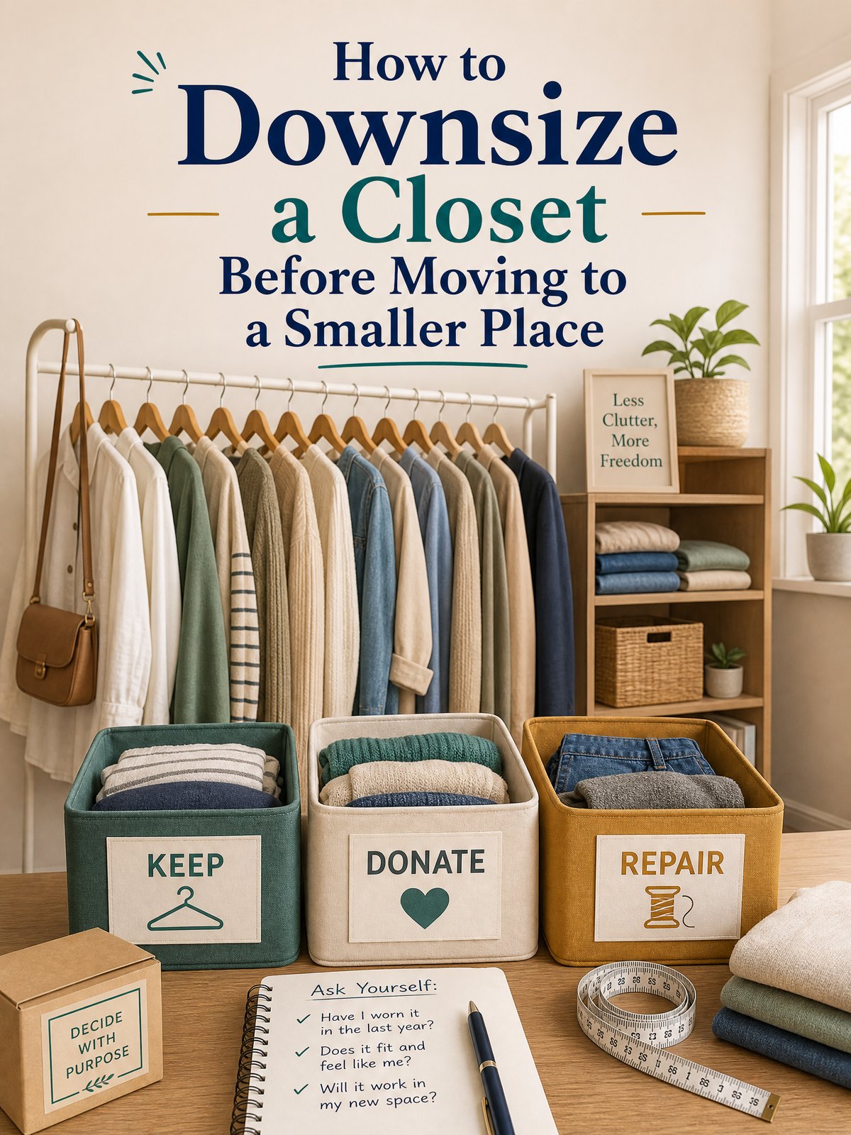 How to Downsize a Closet Before Moving to a Smaller Place 1 Editorial illustration for How to Downsize a Closet Before Moving to a Smaller Place