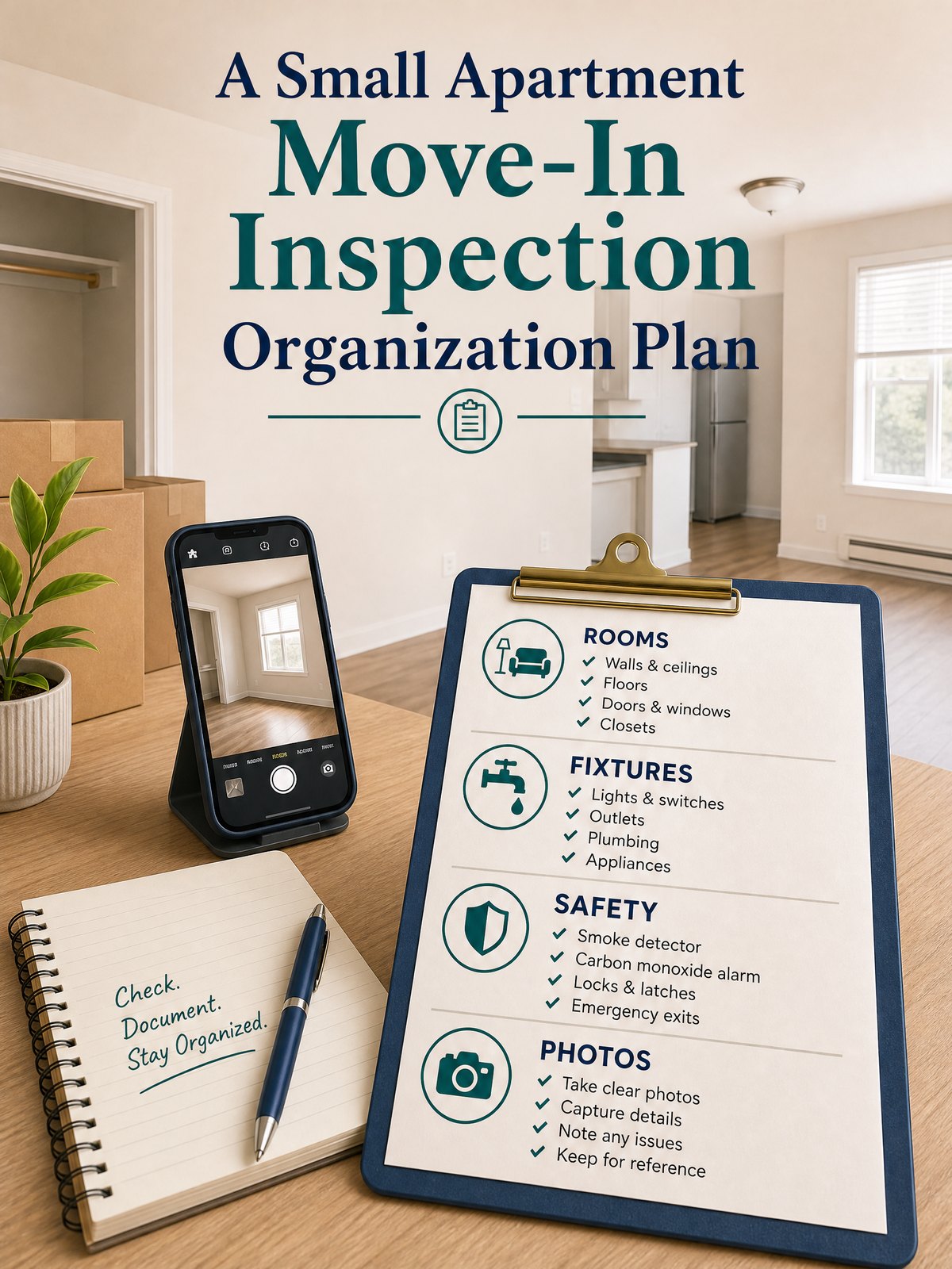 Editorial illustration for A Small Apartment Move-In Inspection Organization Plan