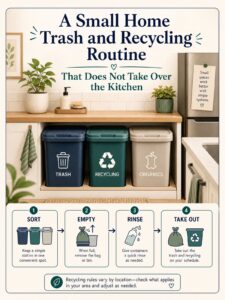A Small Home Trash and Recycling Routine That Does Not Take Over the Kitchen 1 Editorial illustration for A Small Home Trash and Recycling Routine That Does Not Take Over the Kitchen