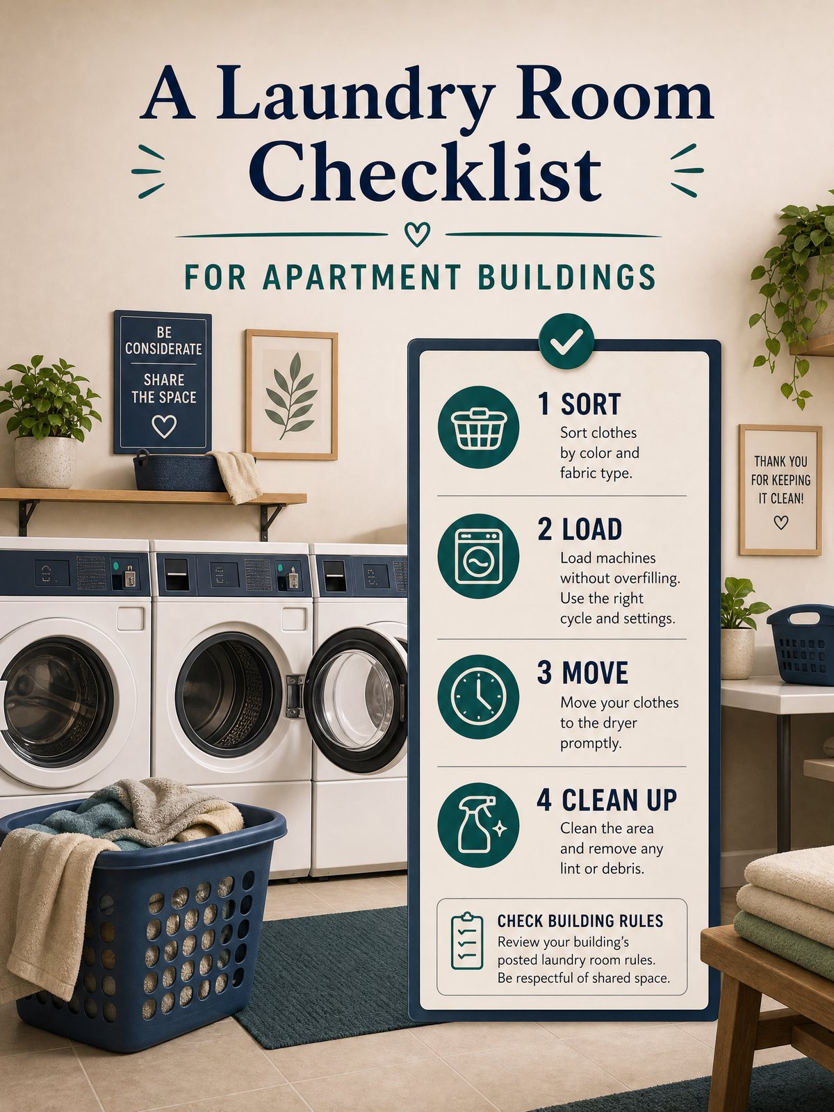 A Laundry Room Checklist for Apartment Buildings 1 Editorial illustration for A Laundry Room Checklist for Apartment Buildings