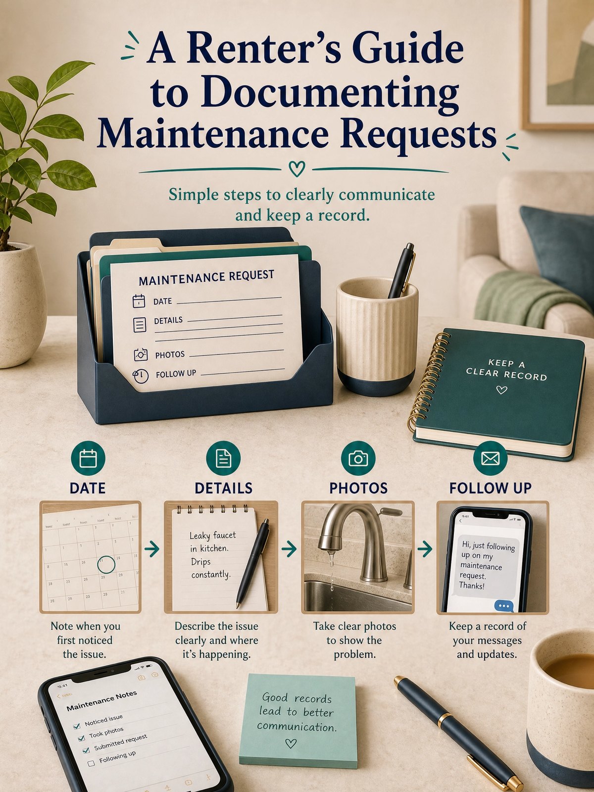 A Renter’s Guide to Documenting Maintenance Requests 1 Editorial illustration for A Renter’s Guide to Documenting Maintenance Requests