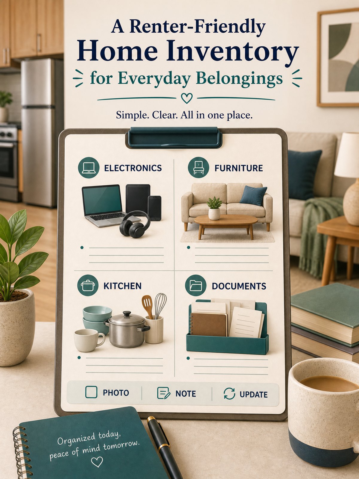 A Renter-Friendly Home Inventory for Everyday Belongings 1 Editorial illustration for A Renter-Friendly Home Inventory for Everyday Belongings
