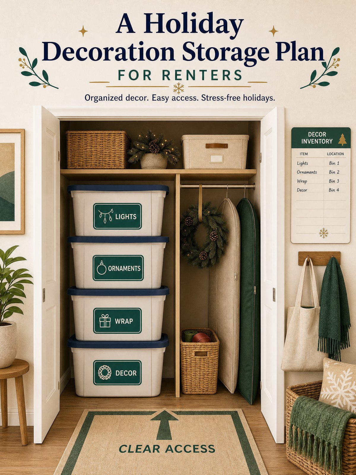 A Holiday Decoration Storage Plan for Renters 1 Editorial illustration for A Holiday Decoration Storage Plan for Renters
