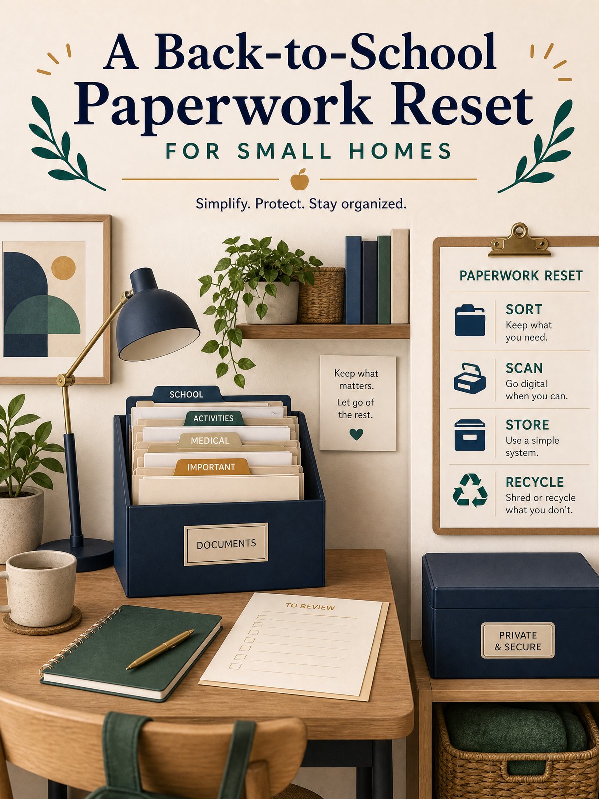 A Back-to-School Paperwork Reset for Small Homes 1 Editorial illustration for A Back-to-School Paperwork Reset for Small Homes
