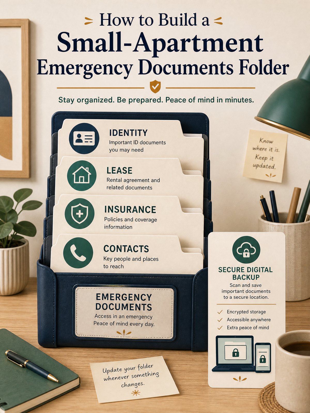 Editorial illustration for How to Build a Small-Apartment Emergency Documents Folder